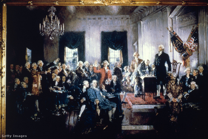 Az Amerikai Egyesült Államok alkotmányának aláírása 1787-ben