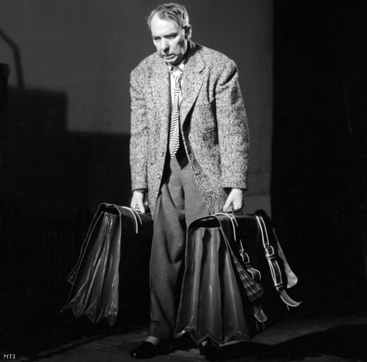 Timár József színművész Willy Loman szerepében Arthur Miller Az ügynök halála című színművének próbáján 1959. december 4-én