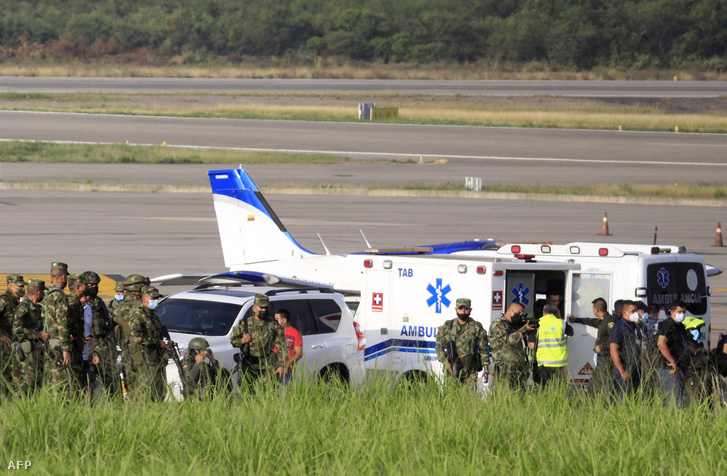 A robbantás helyszíne a kolumbiai Camilo Daza repülőtéren 2021. december 14-én