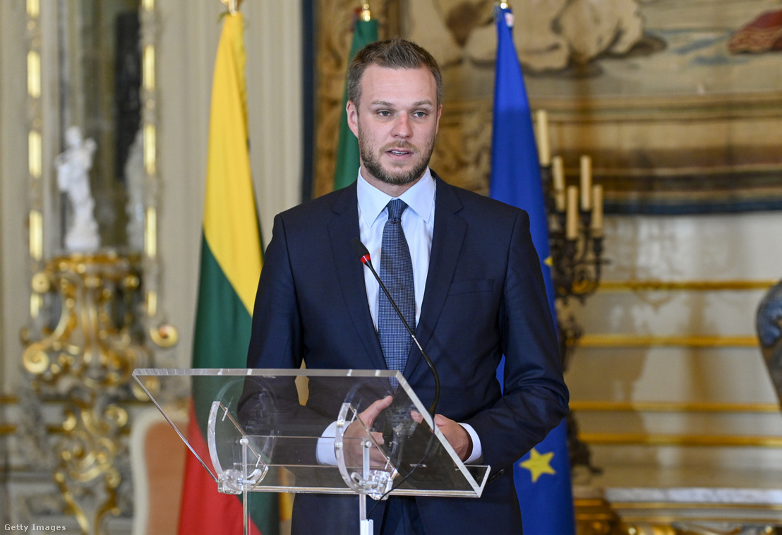 Gabrielius Landsbergis litván külügyminiszter Lisszabonban 2021. szeptember 28-án