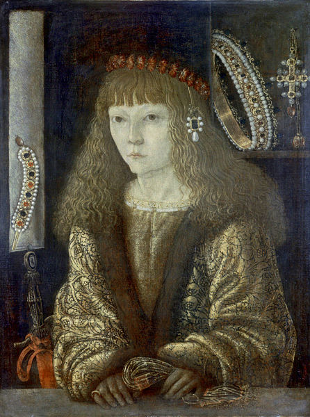Corvin János fiatal korában, Baldassare Estense festménye