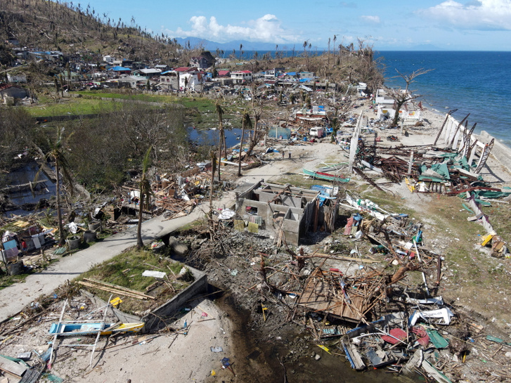 A Fülöp-szigeteki Rai szupertájfun okozta pusztítás 2021. december 20-án.