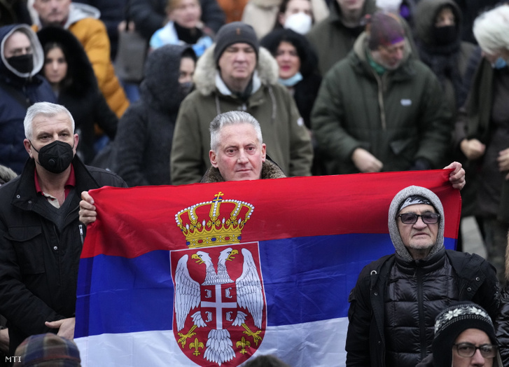 A belgrádi tüntetésen