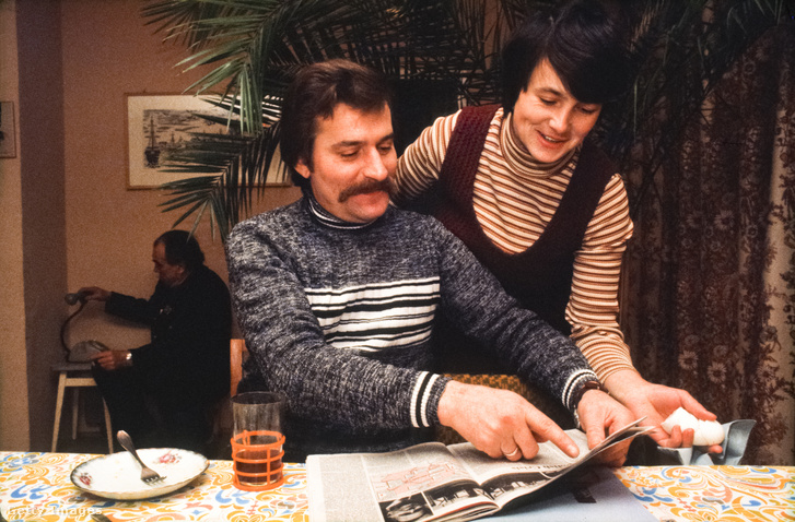 Lech Wałęsa és felesége, Danuta 1980. decemberben.