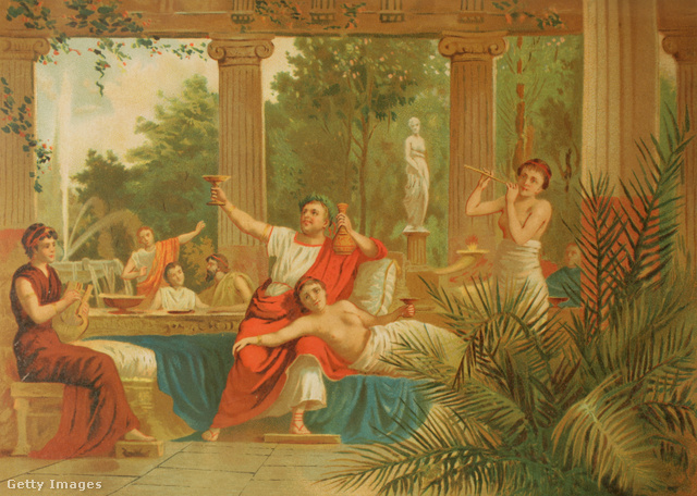 Nero császár szexpartin (visszafogott 19. századi illusztráció).