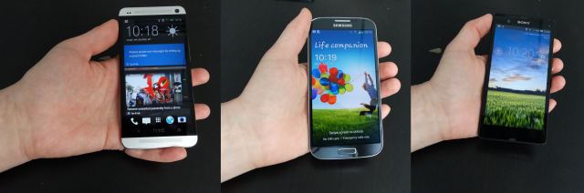 HTC One, Galaxy S4, Xperia Z