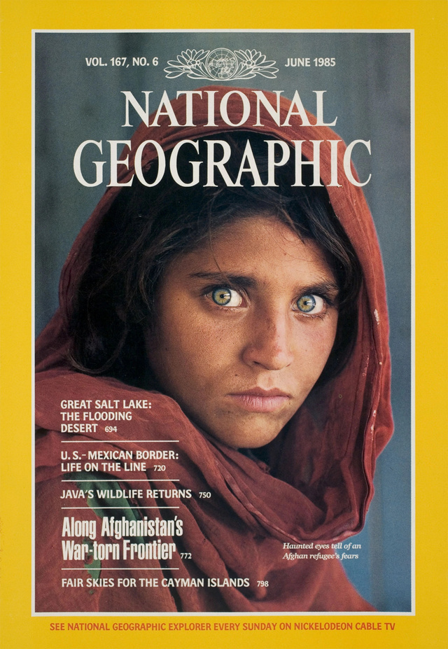 Az „afgán lány" a National Geographic 1985 júniusi számának címlapján