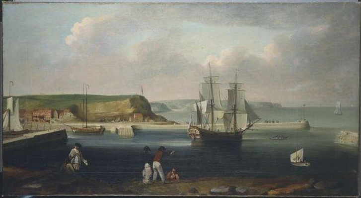 Thomas Luny: Az Earl of Pembroke elhagyja Whitby kikötőjét 1768-ban