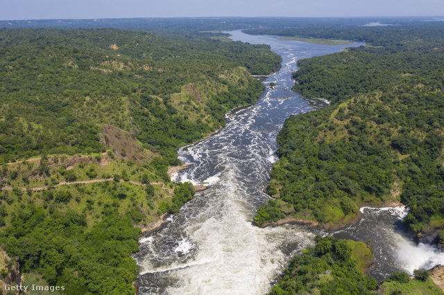 A Nílus és a Murchison-vízesés, amely az Albert-tó előtt helyezkedik el