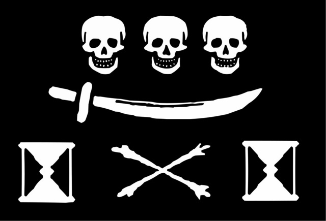 Jean Thomas Dulaien francia kalózkapitány zászlaja.