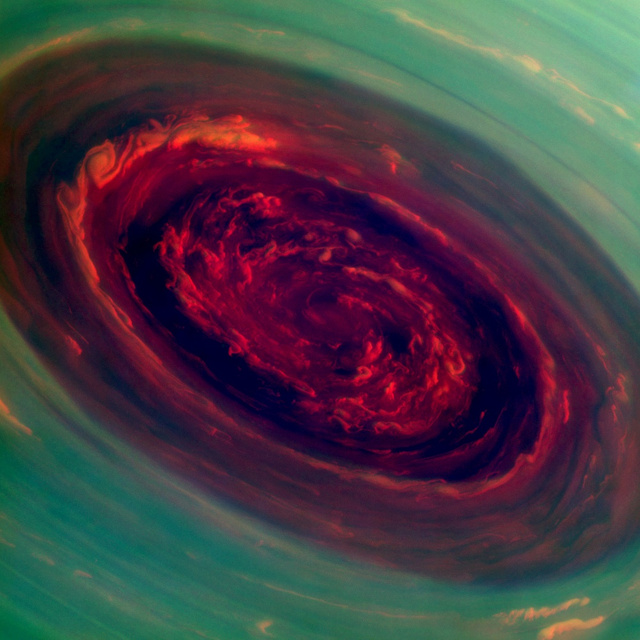 Saturn s north-pole hurricane close up