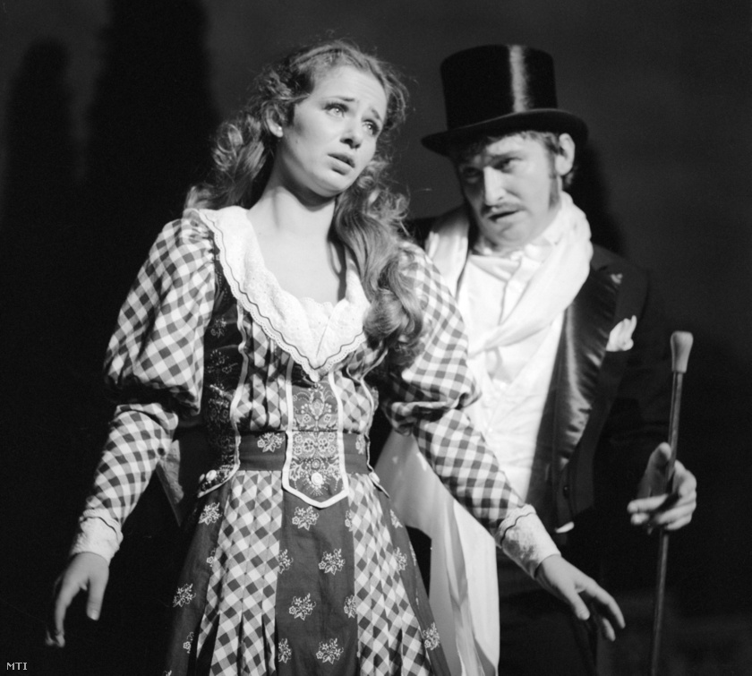 Peremartoni Krisztina és Szombathy Gyula az Operett című darab próbáján 1978-ban a Vígszínházban.