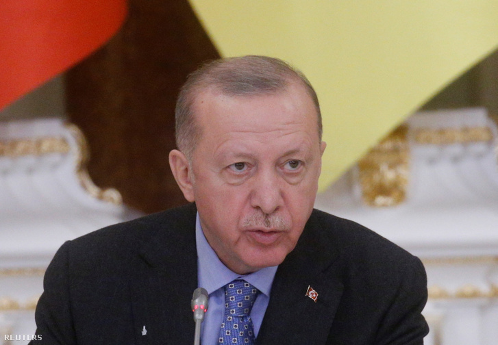 Recep Tayyip Erdoğan 2022. február 3-án Ukrajnában tett látogatásán