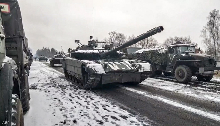 Orosz tank Kijev közelében 2022. március 7-én.