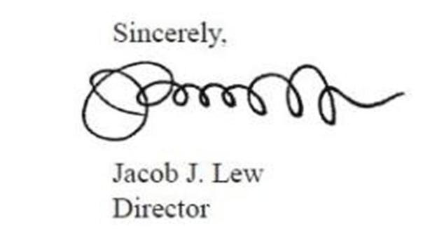 Jacob J. Lew aláírása