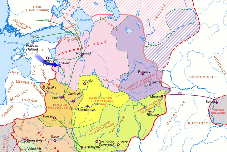 A Kijevi Rusz a XI. században (A kép teljes méretéért kattintson)