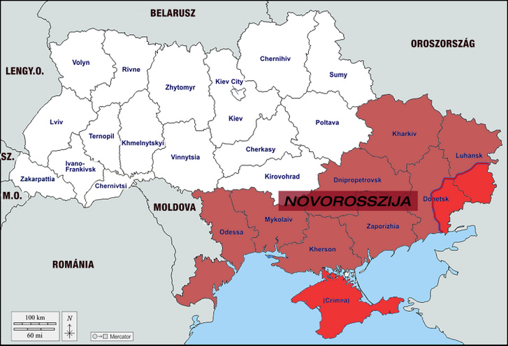 Novorosszija térkép