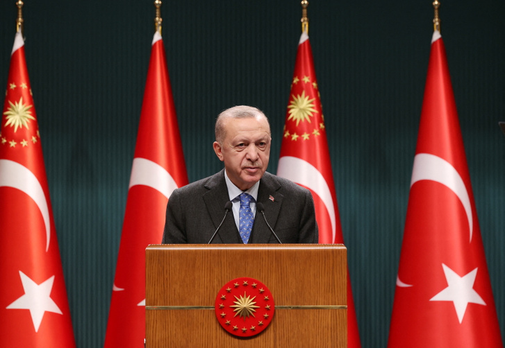 Tayyip Erdogan 2022. február 28-án