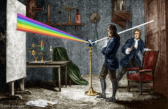 Isaac Newton fedezte fel, hogy a fehér fényt a prizmán megfigyelhető színek alkotják, és nem fordítva