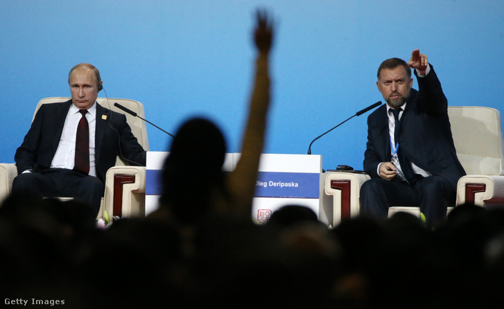 Vlagyimir Putyin és Oleg Deripaszka 2014. november 10-én