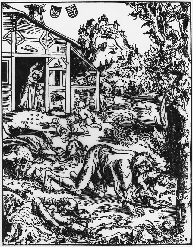 Vérfarkas szedi az áldozatait – 16. század eleji rajz