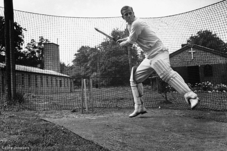 Fülöp herceg krikettezik 1947. július 31-én
