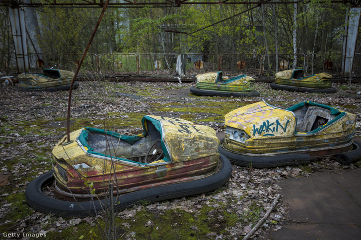 Romos vidámpark az ukrajnai Csernobil közelében fekvő elhagyatott Pripjaty városában január 23-án