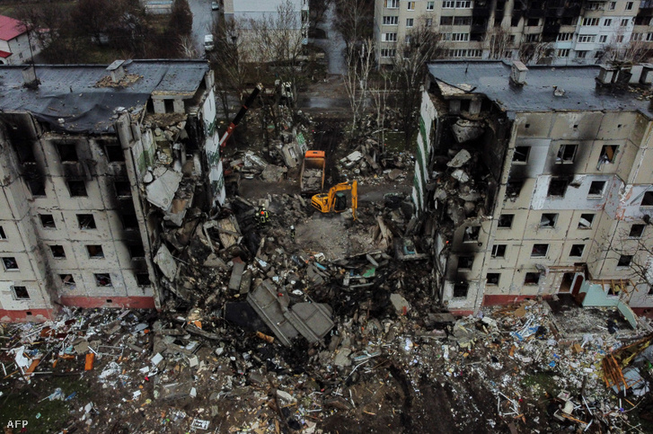 Rakétatámadásban megsérült borodjankai lakóházak 2022. április 8-án