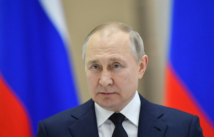 Vlagyimir Putyin 2022. április 12-én Vosztocsnijban