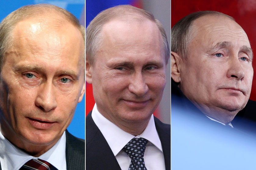 Putyin 2009-ben, 2014-ben és 2022-ben.