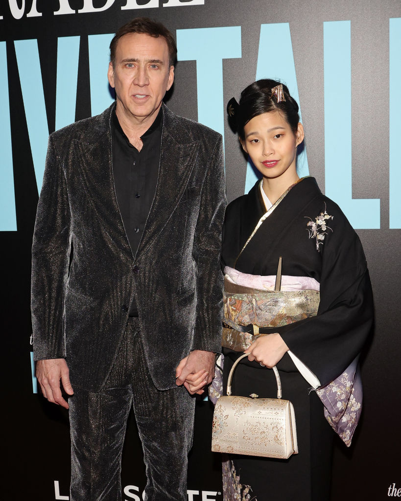 Nicolas Cage és felesége a filmpremieren 2022 áprilisában.