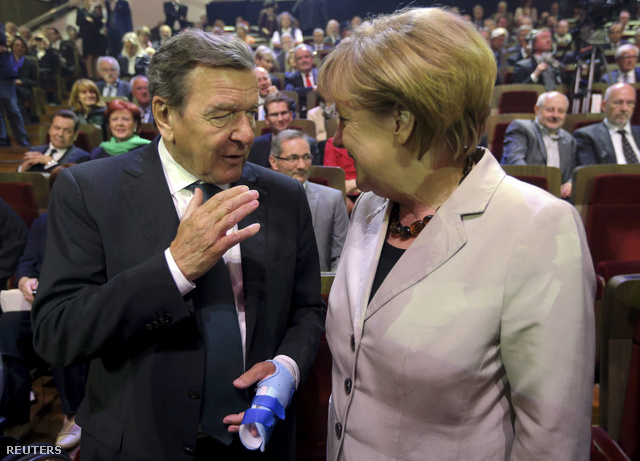 Gerhard Schroeder és Angela Merkel