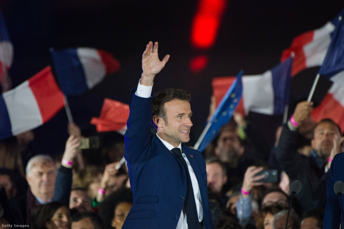 Emmanuel Macron 2022. április 24-én