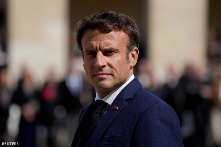 Emmanuel Macron 2022. április 27-én