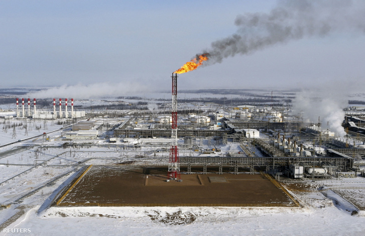 Egy orosz olajmező Krasznojarszk városától északra, 2015. március 25-én