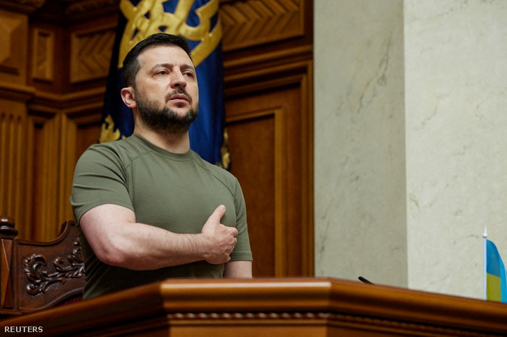 Volodimir Zelenszkij az ukrán parlamentben 2022. május 3-án