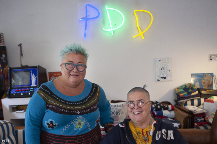 Lang Györgyi és Falusi Mariann énekes-műsorvezetők, a Pa-dö-dő együttes tagjai Lang Györgyi budapesti otthonában 2019. május 18-án