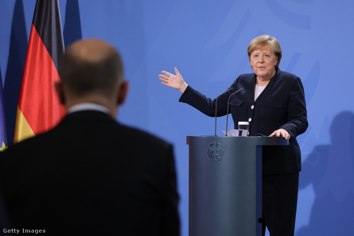 Angela Merkel 2021. december 8-án