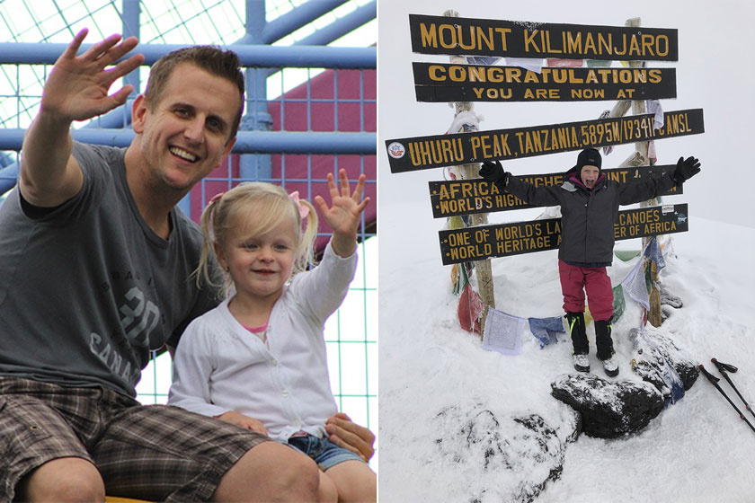 Montannah 3 évesen édesapjával, és 4 évvel később a Kilimandzsárón