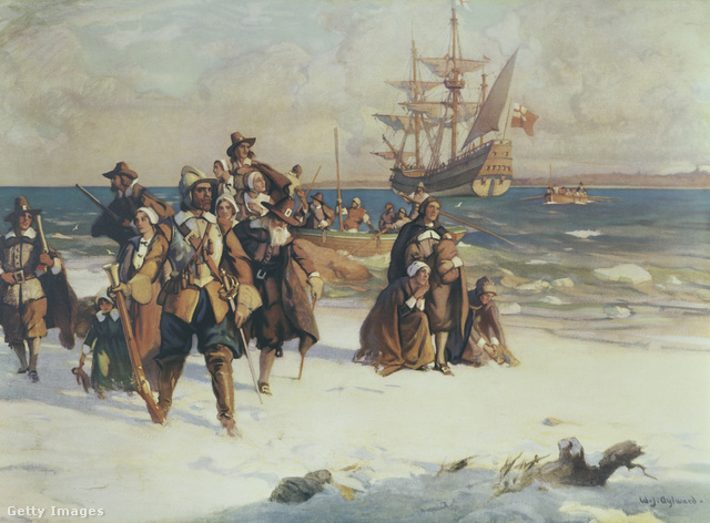 A Mayflower telepesei megérkeznek az Újvilágba