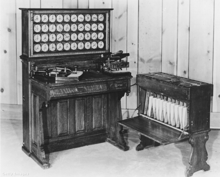 A Hollerith-tabulátor és -válogatódoboz, amelyet Herman Hollerith talált fel, és az Egyesült Államok 1890-es népszámlálásán használták