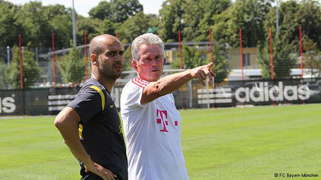 Pep és Jupp egy két évvel ezelőtti Bayern-edzésen