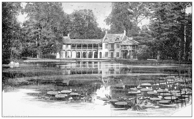 A versailles-i Kis-Trianon-palota régi illusztráción