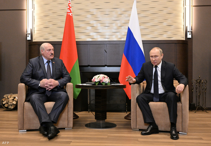 Vlagyimir Putyin és Alekszandr Lukasenko 2022. május 23-án Szocsiban