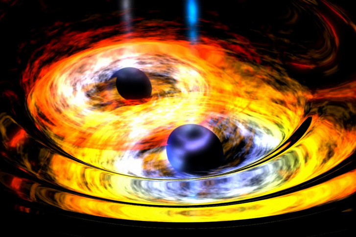 Két fekete lyuk összefonódásának ábrázolása
