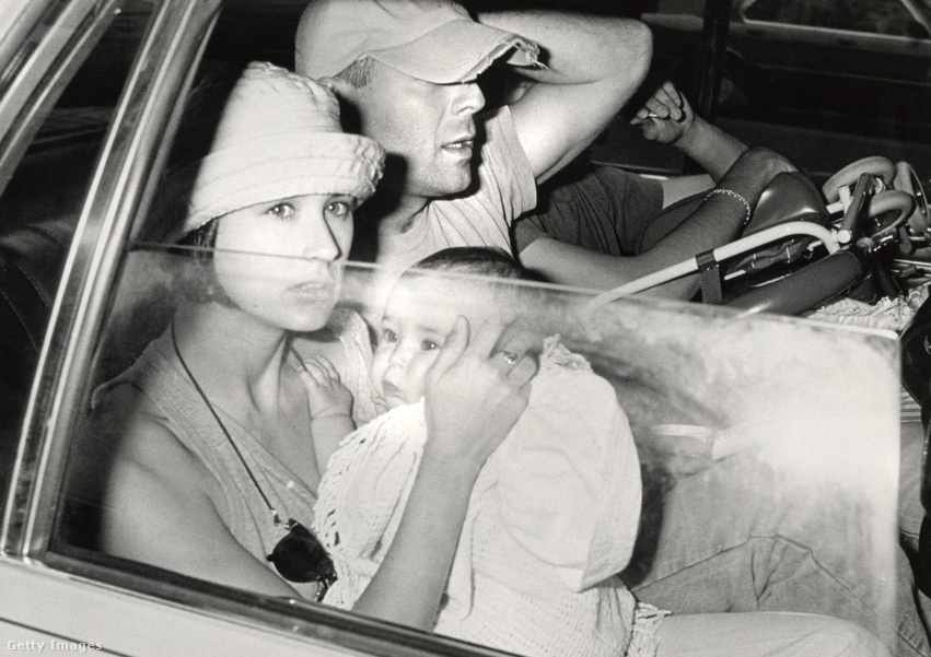 Bruce Willis, Demi Moore és lányuk, Rumer Willis New Yorkban, 1989. március 20.