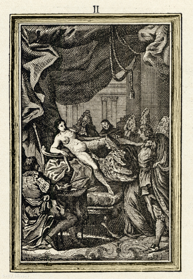 Megvizsgálják Szent Johanna szüzességét – illusztráció Voltaire szatirikus darabjához
