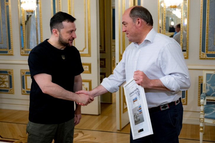 Volodimir Zelenszkij és Ben Wallace Kijevben 2022. június 10-én