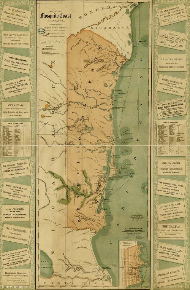 A Szúnyog-part térképe a 19. század végéről