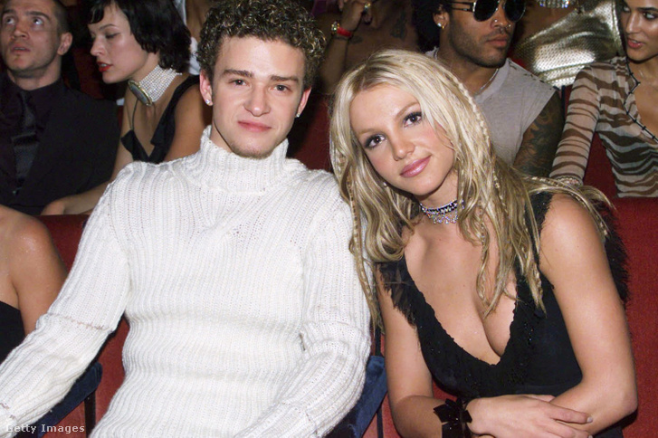 Britney Spears és Justin Timberlake az MTV Music Video Awards díjátadón 2000. szeptember 7-én